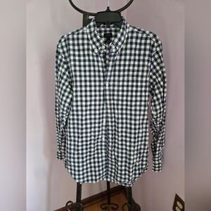 JCrew Men's Navy Checkered Shirt Slim